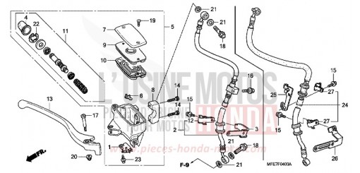 MAITRE-CYLINDRE FREIN AV. (VT750C2/C2F/C2B) VT750C2BA de 2010